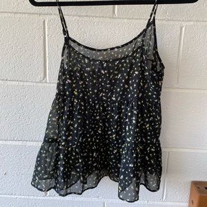 Sheer floral tank top!